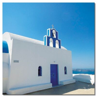 Mural: Santorini, du Perle 13 - square 1:1 - many sizes & materials - exclusive photo art motif as a canvas picture or acrylic glass picture for wall decoration