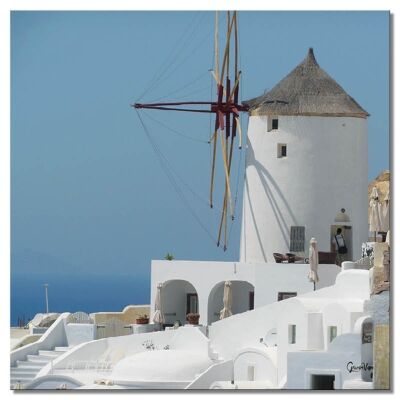 Mural: Santorini, du Perle 19 - square 1:1 - many sizes & materials - exclusive photo art motif as a canvas picture or acrylic glass picture for wall decoration