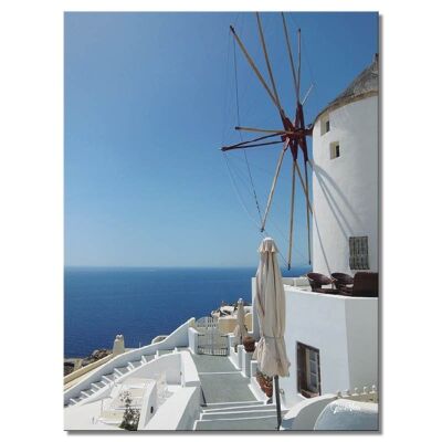 Mural: Greek mill - portrait format 3:4 - many sizes & materials - exclusive photo art motif as a canvas picture or acrylic glass picture for wall decoration