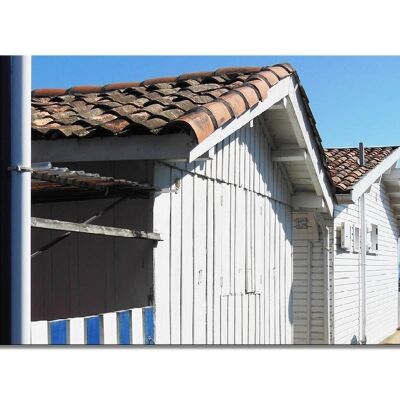 Mural: White fisherman's huts - landscape format 2:1 - many sizes & materials - exclusive photo art motif as a canvas picture or acrylic glass picture for wall decoration