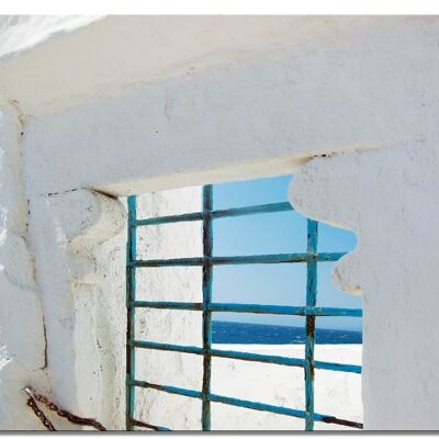 Murale: Vista sul mare di Mykonos - formato orizzontale 4:3 - molte dimensioni e materiali - esclusivo motivo artistico fotografico come immagine su tela o immagine su vetro acrilico per la decorazione murale