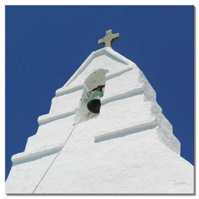 Mural: Church on Mykonos - square 1:1 - many sizes & materials - exclusive photo art motif as a canvas picture or acrylic glass picture for wall decoration