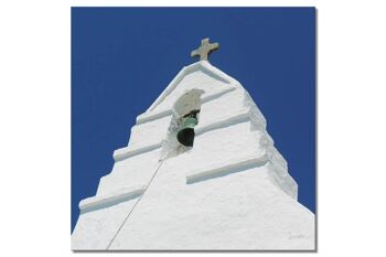 Papier peint : Église de Mykonos - carré 1:1 - nombreuses tailles et matériaux - motif d'art photographique exclusif comme image sur toile ou image en verre acrylique pour la décoration murale 1