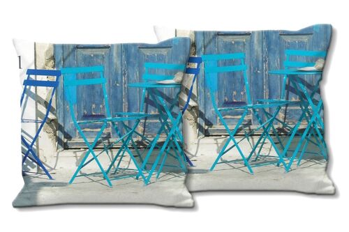 Deko-Foto-Kissen Set (2 Stk.), Motiv: Sitzgelegenheiten 1 - Größe: 40 x 40 cm - Premium Kissenhülle, Zierkissen, Dekokissen, Fotokissen, Kissenbezug
