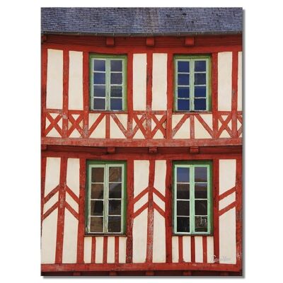 Wandbild: Normannisches Haus - Hochformat 3:4 - viele Größen & Materialien – Exklusives Fotokunst-Motiv als Leinwandbild oder Acrylglasbild zur Wand-Dekoration