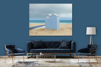 Papier peint : maison de plage en bleu et blanc - format paysage 4:3 - nombreuses tailles et matériaux - motif d'art photographique exclusif comme image sur toile ou image sur verre acrylique pour la décoration murale 3