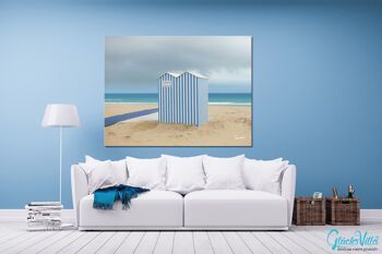 Papier peint : maison de plage en bleu et blanc - format paysage 4:3 - nombreuses tailles et matériaux - motif d'art photographique exclusif comme image sur toile ou image sur verre acrylique pour la décoration murale 2