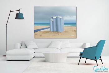 Papier peint : maison de plage en bleu et blanc - format paysage 4:3 - nombreuses tailles et matériaux - motif d'art photographique exclusif comme image sur toile ou image sur verre acrylique pour la décoration murale 5