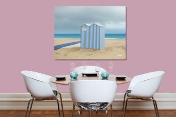 Papier peint : maison de plage en bleu et blanc - format paysage 4:3 - nombreuses tailles et matériaux - motif d'art photographique exclusif comme image sur toile ou image sur verre acrylique pour la décoration murale 6
