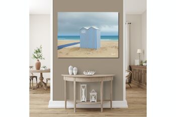 Papier peint : maison de plage en bleu et blanc - format paysage 4:3 - nombreuses tailles et matériaux - motif d'art photographique exclusif comme image sur toile ou image sur verre acrylique pour la décoration murale 9
