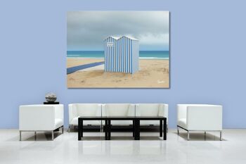 Papier peint : maison de plage en bleu et blanc - format paysage 4:3 - nombreuses tailles et matériaux - motif d'art photographique exclusif comme image sur toile ou image sur verre acrylique pour la décoration murale 10