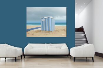 Papier peint : maison de plage en bleu et blanc - format paysage 4:3 - nombreuses tailles et matériaux - motif d'art photographique exclusif comme image sur toile ou image sur verre acrylique pour la décoration murale 11