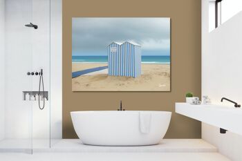 Papier peint : maison de plage en bleu et blanc - format paysage 4:3 - nombreuses tailles et matériaux - motif d'art photographique exclusif comme image sur toile ou image sur verre acrylique pour la décoration murale 13