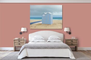 Papier peint : maison de plage en bleu et blanc - format paysage 4:3 - nombreuses tailles et matériaux - motif d'art photographique exclusif comme image sur toile ou image sur verre acrylique pour la décoration murale 14