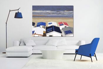 Papier peint : Cabane de plage en Hollande 1 - Format paysage 4:3 - Nombreuses tailles et matériaux - Motif d'art photographique exclusif sous forme d'image sur toile ou d'image en verre acrylique pour la décoration murale 3