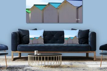 Ensemble de coussins photo décoratifs (2 pièces), motif : Cottage de plage en Normandie 9, 40 x 40 cm, housse de coussin premium, coussin décoratif 5