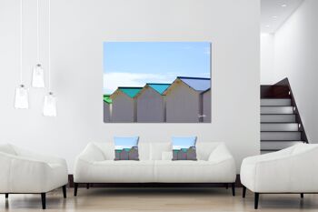 Ensemble de coussins photo décoratifs (2 pièces), motif : Cottage de plage en Normandie 9, 40 x 40 cm, housse de coussin premium, coussin décoratif 6