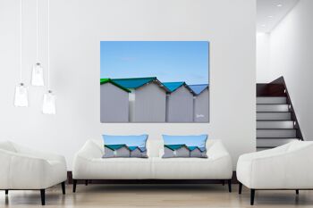 Ensemble de coussins photo décoratifs (2 pièces), motif : Cottage de plage en Normandie 11, 80 x 40 cm, housse de coussin premium, coussin décoratif 5