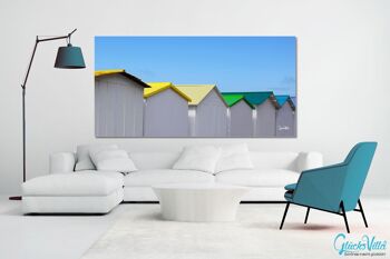 Papier peint : Cabane de plage en Normandie 12 - format paysage 2:1 - nombreuses tailles et matériaux - motif d'art photographique exclusif sous forme d'image sur toile ou d'image en verre acrylique pour la décoration murale 4