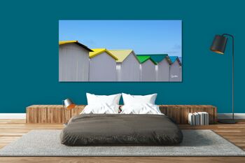 Papier peint : Cabane de plage en Normandie 12 - format paysage 2:1 - nombreuses tailles et matériaux - motif d'art photographique exclusif sous forme d'image sur toile ou d'image en verre acrylique pour la décoration murale 13