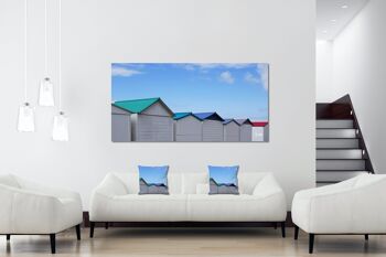 Ensemble de coussins photo décoratifs (2 pièces), motif : chalet de plage en Normandie 14, 40 x 40 cm, housse de coussin premium, coussin décoratif 5