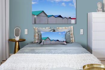 Ensemble de coussins photo décoratifs (2 pièces), motif : chalet de plage en Normandie 14, 80 x 40 cm, housse de coussin premium, coussin décoratif 7