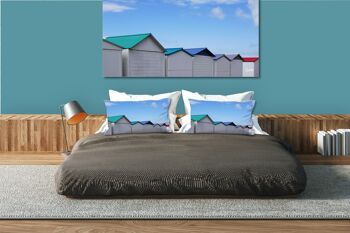 Ensemble de coussins photo décoratifs (2 pièces), motif : chalet de plage en Normandie 14, 80 x 40 cm, housse de coussin premium, coussin décoratif 8