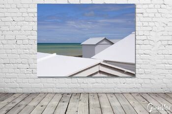 Papier peint : Cabane de plage en Normandie 15 - format paysage 4:3 - nombreuses tailles et matériaux - motif d'art photographique exclusif sous forme d'image sur toile ou d'image en verre acrylique pour la décoration murale 11