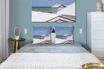 Ensemble de coussins photo décoratifs (2 pièces), motif : maison de plage en Normandie, 40 x 40 cm, housse de coussin premium, coussin décoratif 5
