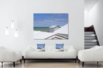 Ensemble de coussins photo décoratifs (2 pièces), motif : maison de plage en Normandie, 40 x 40 cm, housse de coussin premium, coussin décoratif 6