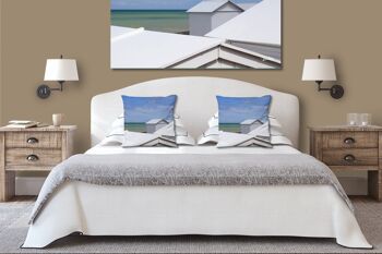 Ensemble de coussins photo décoratifs (2 pièces), motif : maison de plage en Normandie, 40 x 40 cm, housse de coussin premium, coussin décoratif 7