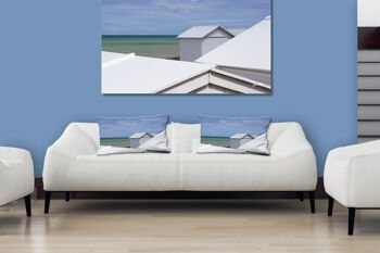 Ensemble de coussins photo décoratifs (2 pièces), motif : maison de plage en Normandie, 80 x 40 cm, housse de coussin premium, coussin décoratif 2