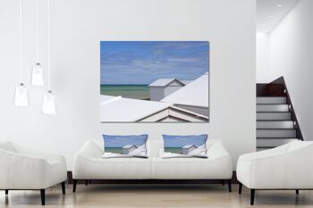 Ensemble de coussins photo décoratifs (2 pièces), motif : maison de plage en Normandie, 80 x 40 cm, housse de coussin premium, coussin décoratif 6