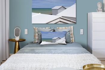Ensemble de coussins photo décoratifs (2 pièces), motif : maison de plage en Normandie, 80 x 40 cm, housse de coussin premium, coussin décoratif 7