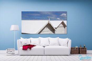 Papier peint : Cabane de plage en Normandie 16 - format paysage 2:1 - nombreuses tailles et matériaux - motif d'art photographique exclusif sous forme de toile ou d'image en verre acrylique pour la décoration murale 2