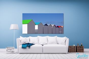 Papier peint : Cabane de plage en Normandie 18 - format paysage 2:1 - nombreuses tailles et matériaux - motif d'art photographique exclusif sous forme de toile ou d'image en verre acrylique pour la décoration murale 5