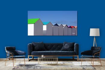 Papier peint : Cabane de plage en Normandie 18 - format paysage 2:1 - nombreuses tailles et matériaux - motif d'art photographique exclusif sous forme de toile ou d'image en verre acrylique pour la décoration murale 6