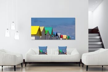 Ensemble de coussins photo décoratifs (2 pièces), motif : chalet de plage en Normandie 20, 40 x 40 cm, housse de coussin premium, coussin décoratif 6