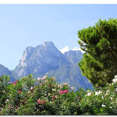 Murale: paesaggio del Lago di Garda 1 - formato orizzontale 4:3 - molte dimensioni e materiali - esclusivo motivo artistico fotografico come immagine su tela o immagine su vetro acrilico per la decorazione murale