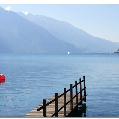 Murale: paesaggio del Lago di Garda 5 - formato orizzontale 4:3 - molte dimensioni e materiali - esclusivo motivo artistico fotografico come immagine su tela o immagine su vetro acrilico per la decorazione murale