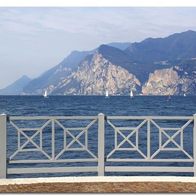 Murale: momenti del Lago di Garda - formato orizzontale 4:3 - molte dimensioni e materiali - esclusivo motivo artistico fotografico come immagine su tela o immagine su vetro acrilico per la decorazione murale