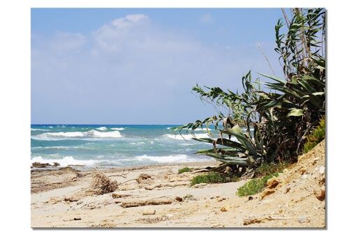 Wandbild: Kreta einsamer wilder Strand - Querformat 4:3 - viele Größen & Materialien – Exklusives Fotokunst-Motiv als Leinwandbild oder Acrylglasbild zur Wand-Dekoration