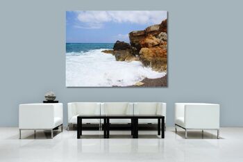 Papier peint : Crete Spilies Beach in a storm 2 - format paysage 4:3 - nombreuses tailles et matériaux - motif d'art photo exclusif comme image sur toile ou image en verre acrylique pour la décoration murale 4