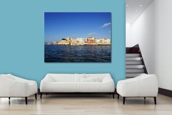 Papier peint : port vénitien de Crète Chania - format paysage 4:3 - nombreuses tailles et matériaux - motif d'art photo exclusif comme image sur toile ou image en verre acrylique pour la décoration murale 4