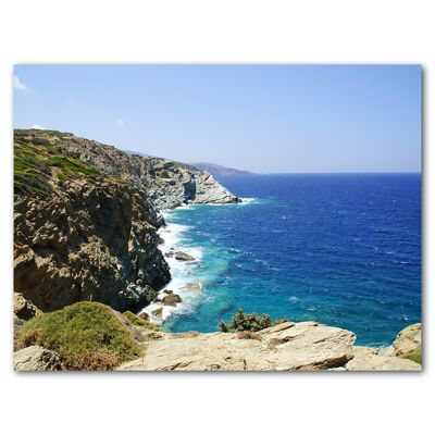 Mural: costa salvaje de Creta con acantilados - formato apaisado 4:3 - muchos tamaños y materiales - motivo de arte fotográfico exclusivo como cuadro de lienzo o cuadro de vidrio acrílico para decoración de paredes