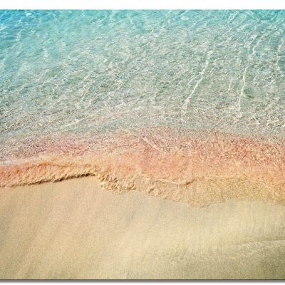 Papier peint : sable rose de Crète Plage d'Elafonissi - format paysage 4:3 - nombreuses tailles et matériaux - motif d'art photo exclusif comme image sur toile ou image en verre acrylique pour la décoration murale