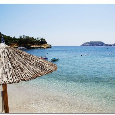 Wandbild: Kreta Strand von Agia Pelagia - Querformat 4:3 - viele Größen & Materialien – Exklusives Fotokunst-Motiv als Leinwandbild oder Acrylglasbild zur Wand-Dekoration