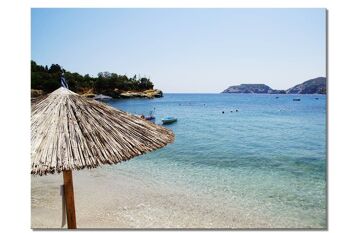 Papier peint : plage de Crète d'Agia Pelagia - format paysage 4:3 - nombreuses tailles et matériaux - motif d'art photo exclusif comme image sur toile ou image en verre acrylique pour la décoration murale 1