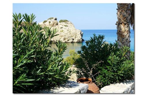 Wandbild: Einsame Bucht auf Naxos - viele Größen - Querformat 4:3 - viele Größen & Materialien – Exklusives Fotokunst-Motiv als Leinwandbild oder Acrylglasbild zur Wand-Dekoration