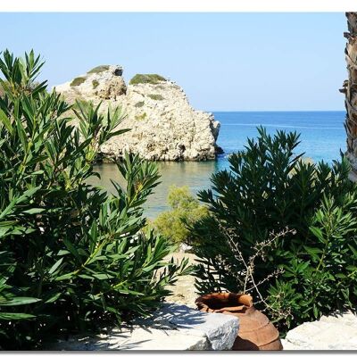 Wandbild: Einsame Bucht auf Naxos - viele Größen - Querformat 4:3 - viele Größen & Materialien – Exklusives Fotokunst-Motiv als Leinwandbild oder Acrylglasbild zur Wand-Dekoration